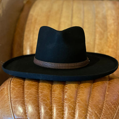 Hudson Black Pencil Rim Felt Fedora