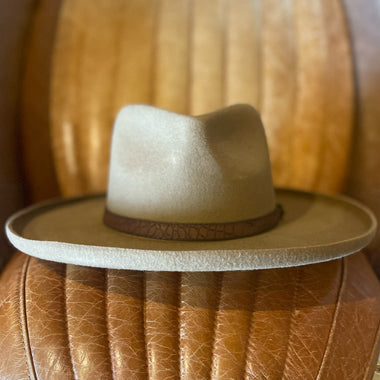 Hudson Tan Pencil Rim Felt Fedora